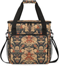 Ethnic Artistic Grunge Coffee Maker Carrying Bag Floral Travel Storage Bag Compatible with K-Mini or K-Mini Plus Single Serve Coffee Brewer Carrying Case with Multiple Pockets &amp Shoulder Strap