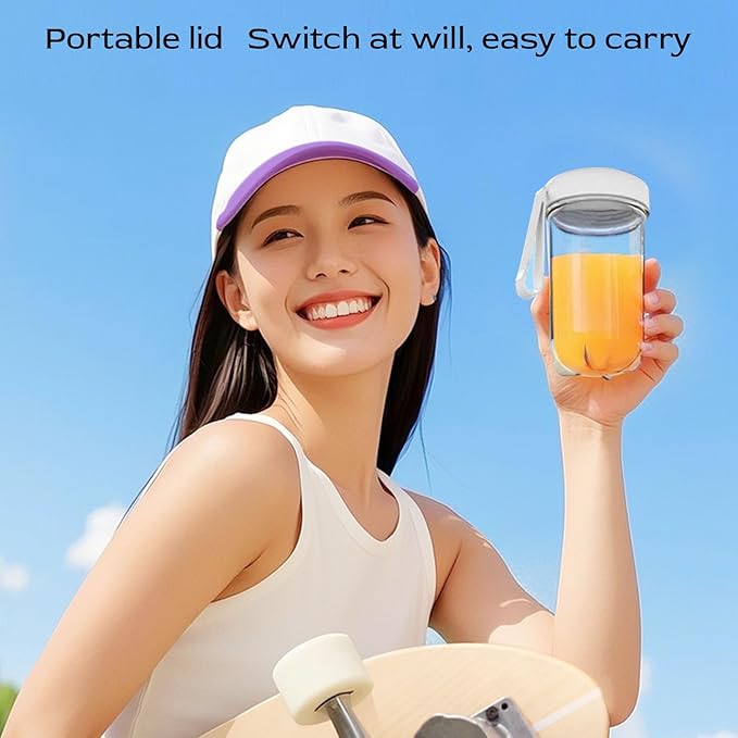 BAFOVY Portable Blender 500ml USB Rechargeable Blender Cup with 16 Stainless Steel Cutter for Shakes and Juice BPA Free ABS Material Lightweight Travel