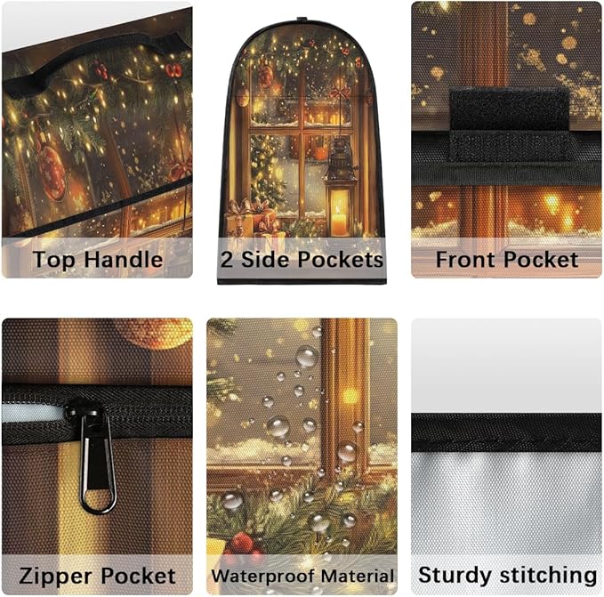 cfpolar Kitchen Aid Mixer Cover Compatible with 6-8 Quarts Christmas Tree Xmas Balls Stand Mixer Cover Kitchen Aid Mixers Accessories Appliance Organizer Bag Dust Covers with Zipper Pocket