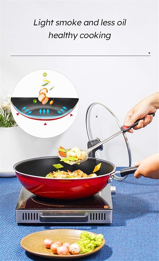 Cookware SetKitchen Frying Pan Soup Pot Woks SetConvenient WashingCompatible with All Kinds of Stovetops