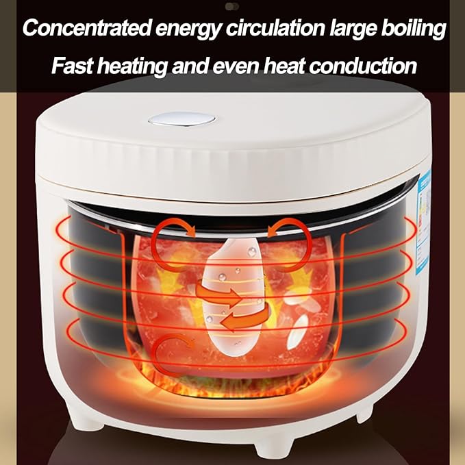 Smart Rice Cooker 3L Slow Cooker and Steame with 8 Cooking Functions 360° Heating Evenly and 24-Hour Smart Appointment
