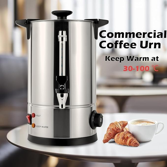Industrial Coffee Maker Coffee Urns Premium Commercial Coffee Machine Large Stainless Steel Coffee Maker Automatic Coffee Brewing Thermostable Design (15L)