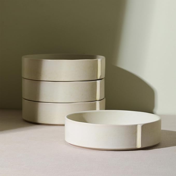 Stone Lain Bao 4-Piece Pasta Bowl Set Stoneware Beige