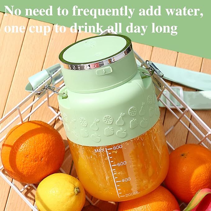 800 - Portable Blender 2025 New Portable Blender with 28oz Cup Lid Straw and Shoulder Strap for Traveling Outdoor Gym Office (Green)