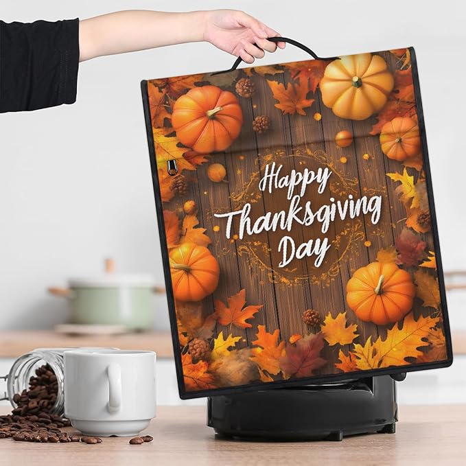 cfpolar Kitchen Aid Mixer Cover Compatible with 6-8 Quarts Thanksgiving Pumpkin Fall Leaves Stand Mixer Cover Kitchen Aid Mixers Accessories Appliance Organizer Bag Dust Covers with Zipper Pocket