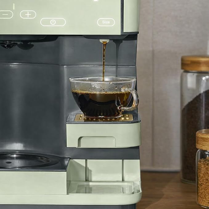 Multi Brew Coffee Maker with Single Serve and Carafe Brewing Options for Countertop Home Use (Sage Green)