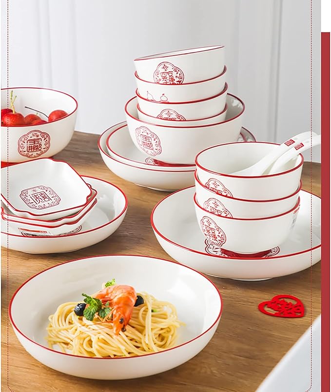 Dinnerware Set/Household Chinese Luxury Light Luxury Ceramic Dishes Dishes Tableware Tableware Set