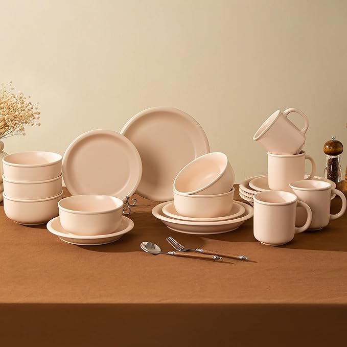 Timeworn Clay Cereal Bowls Set of 4 Hand-Finished Stoneware Bowls 6-Inch Farmhouse Soup and Oatmeal Bowl Microwave and Dishwasher Safe Creamy White