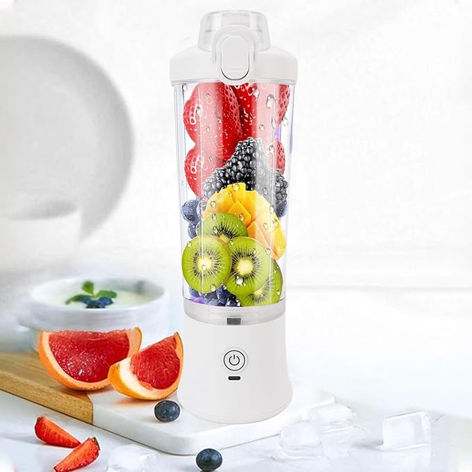 Portable Blender for Shakes and Smoothies 600ml 18000RPM USB Rechargeable Travel Blender Juice Mixer with Stainless Steel Blades &amp RGB Light for Travel Gym