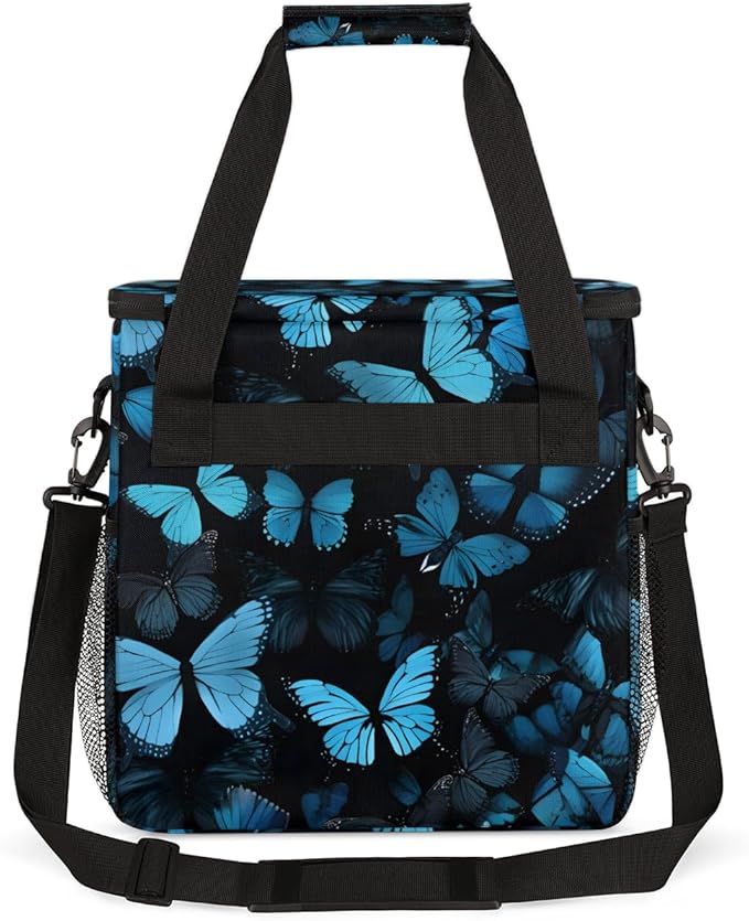 Watercolor Butterfly Coffee Maker Carrying Bag Graffiti Butterfly Travel Storage Bag Compatible with K-Mini or K-Mini Plus Single Serve Coffee Brewer Carrying Case with Pockets &amp Shoulder Strap