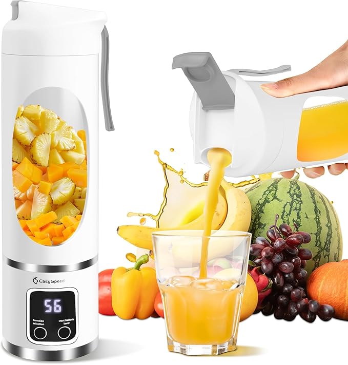 Portable Blender Personal Electric USB 500ML Portable juicer Shakes and Smoothies Blender Small Blenders Mixing Compact Convenient and Versatile White