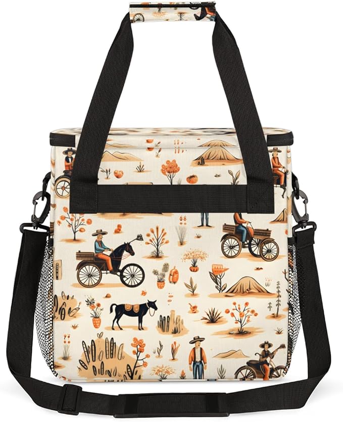 Polynesian Pattern Coffee Maker Carrying Bag Retro Graffiti Travel Storage Bag Compatible with K-Mini or K-Mini Plus Single Serve Coffee Brewer Carrying Case with Multiple Pockets &amp Shoulder Str