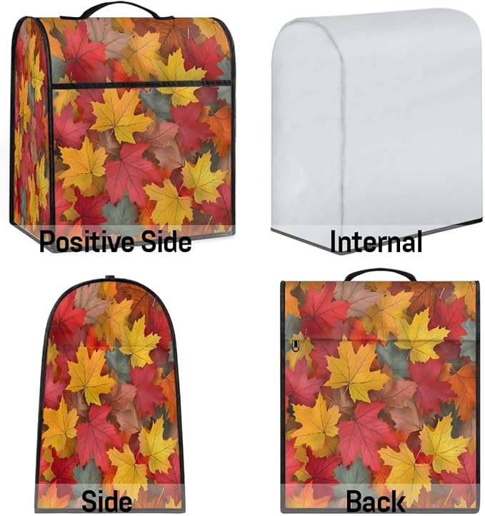 cfpolar Kitchen Aid Mixer Cover Compatible with 6-8 Quarts Fall Autumn Stand Mixer Cover Kitchen Aid Mixers Accessories Appliance Organizer Bag Dust Covers with Zipper Pocket