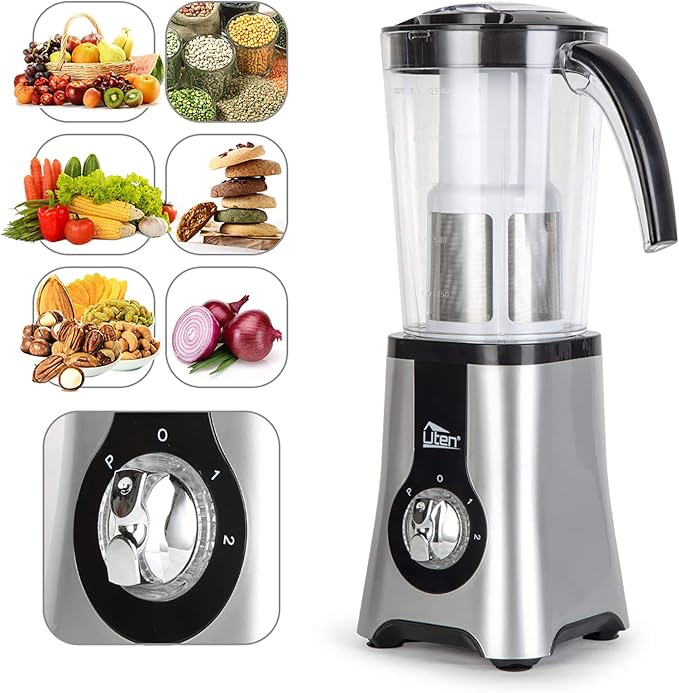 Uten 5-in-1 Smoothie Blender 42 oz/1.25L Multi-Functional Mixer Smoothie Maker Juicer Grinder with 304 Stainless Steel Blades BPA-Free Dishwasher Safe Includes 3 Blender Cups &amp 2 Travel Bot