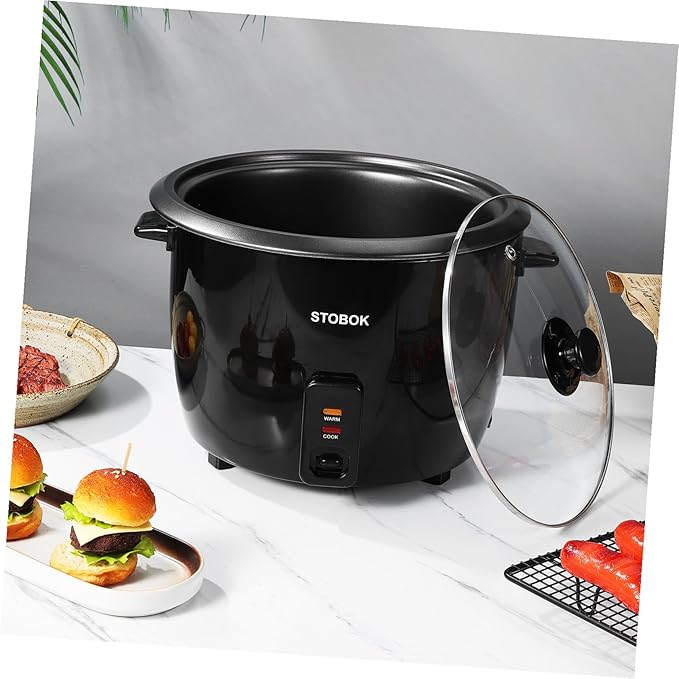 PRETYZOOM Portable Electric Rice Cooker Multi-functional Travel Pot with Clear Lid for Camping and Home Use Automatic Keep Warm Mode US Plug Compatible