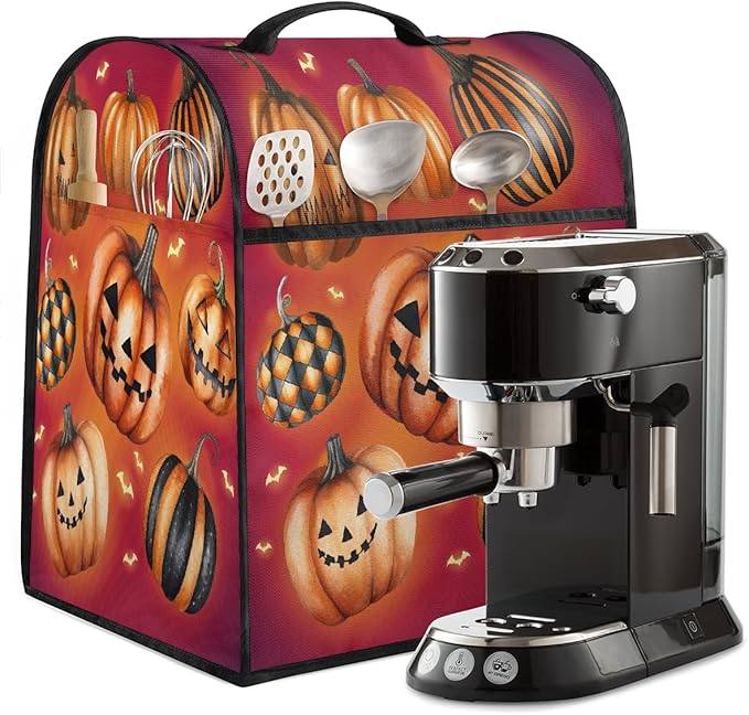 cfpolar Kitchen Aid Mixer Cover Compatible with 6-8 Quarts Halloween Bats Funny Pumpkin Stand Mixer Cover Kitchen Aid Mixers Accessories Appliance Organizer Bag Dust Covers with Zipper Pocket