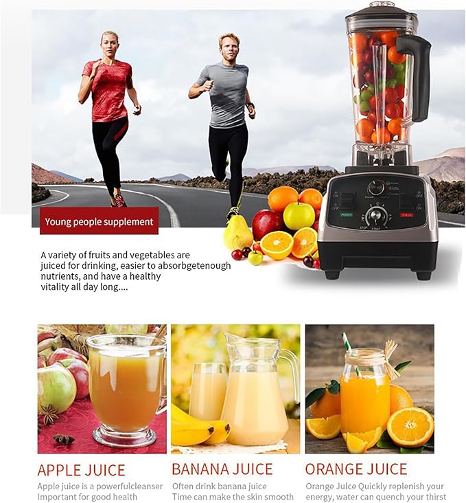 Jug Blender 2L Electric Blender Smoothie Maker with 6-Leaf Blades and Overheat Protection 1650W and Speed Adjustable Smooth Blends with No Lumps for Smoothies Fruit Shakes Puree