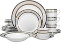 Euro Porcelain 57-pc Banquet Dinnerware Set Luxury Tableware Dining Service for 8 (Greek Key Dark)