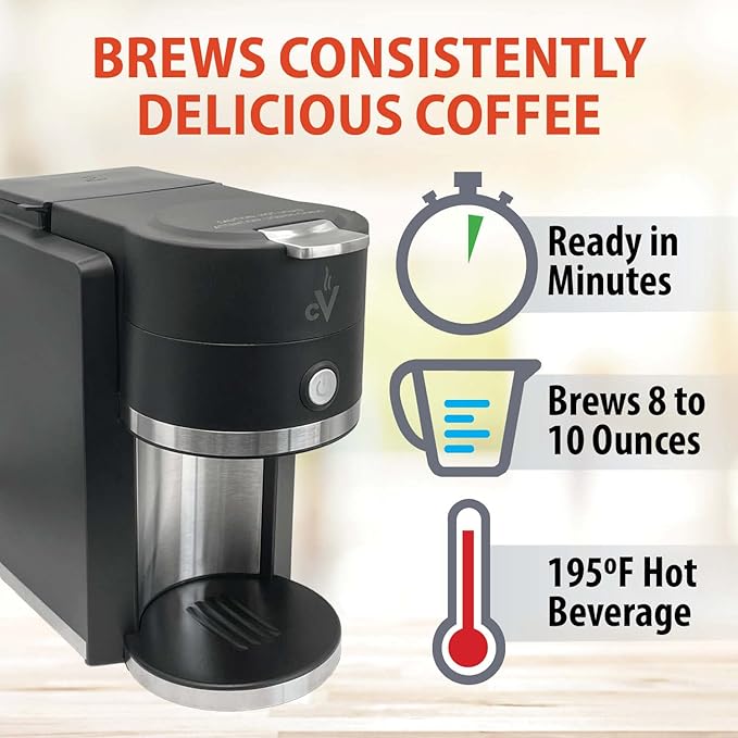 Café Valet Barista Single Serve Coffee Maker Compatible with K-Cup Coffee Pods Compact Design