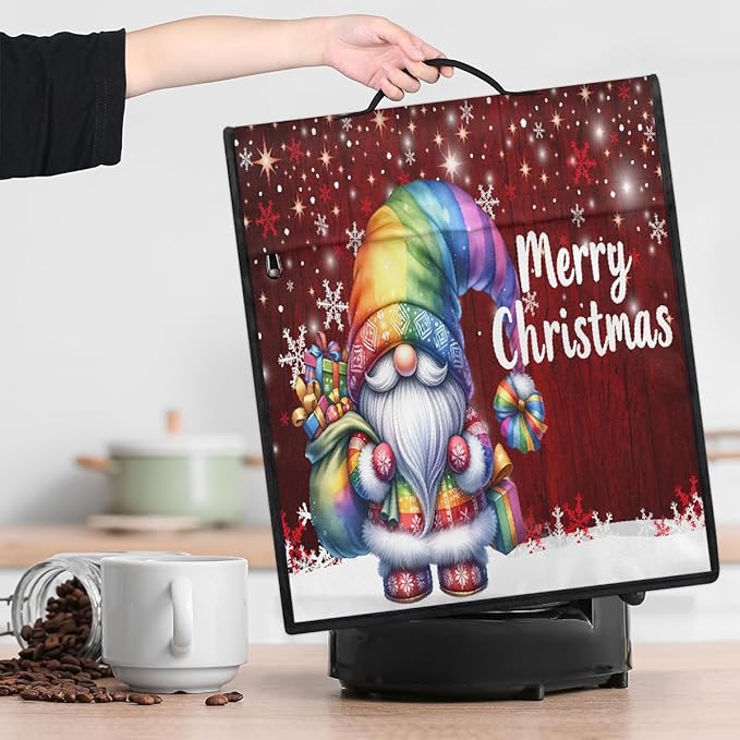 cfpolar Kitchen Aid Mixer Cover Compatible with 6-8 Quarts Christmas Santa Claus Snowflakes Stand Mixer Cover Kitchen Aid Mixers Accessories Appliance Organizer Bag Dust Covers with Zipper Pocket