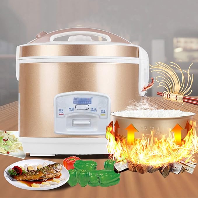 Rice Cooker Mini Rice Cooker With Keep-warm Function Premium-quality Inner Pot Portable Multicooker With Spatula And Measuring(Gold)