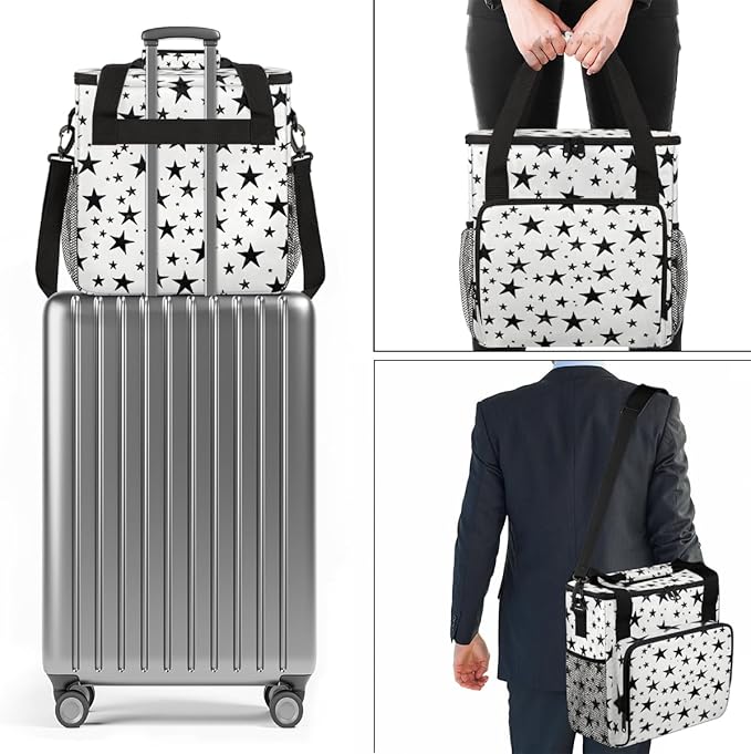 star Coffee Maker Carrying Bag Black Portable Travel Storage Tote Bag Compatible with K-Mini or K-Mini Plus Single Serve Coffee Brewer Carrying Case with Multiple Pockets &amp Shoulder Strap