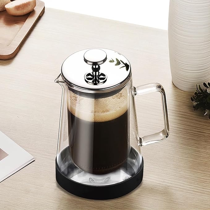 French Press Coffee Maker 34Oz - Double-Wall Insulated Borosilicate Glass - Ergonomic Handle - Coffee Gift - Tea &amp Coffee Press