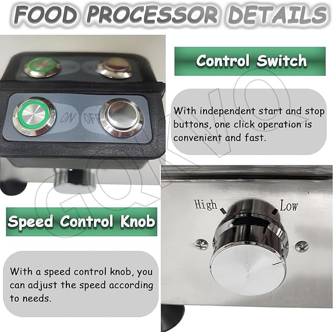 1800w Stainless Steel Electric Vegetable Blender Cutter6/9L Adjustable Speed for Fruits Grains Peanut Ginger Garlic B-HR-9L
