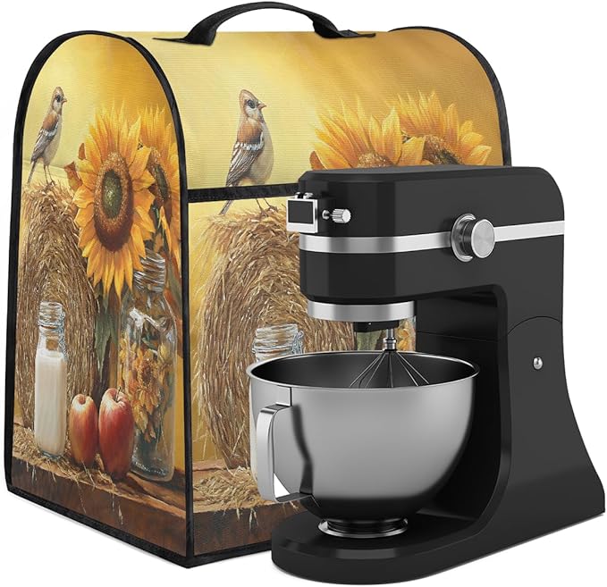 cfpolar Kitchen Aid Mixer Cover Compatible with 6-8 Quarts Sunflower Animal Bird Apples Stand Mixer Cover Kitchen Aid Mixers Accessories Appliance Organizer Bag Dust Covers with Zipper Pocket
