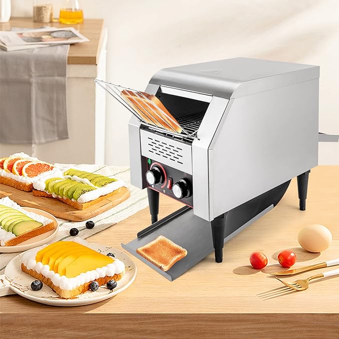 1300W Commercial Conveyor Toaster 150 Slices/Hour Conveyor Belt Toaster Commercial Toaster Oven with 7 Adjustable Speed &amp 3 Heating Modes Electric Toaster for Toast Bun Bagel Bread