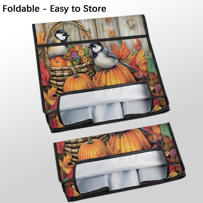 cfpolar Kitchen Aid Mixer Cover Compatible with 6-8 Quarts Fall Thanksgiving Bird Sunflowers Stand Mixer Cover Kitchen Aid Mixers Accessories Appliance Organizer Bag Dust Covers with Zipper Pocket