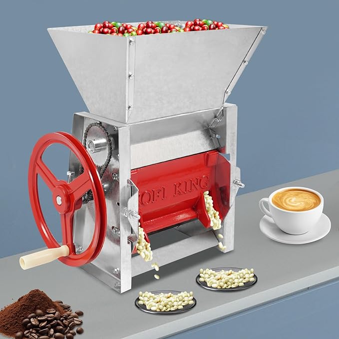 Coffee Beans Peeling Machine Hand Crank C-offee B-ean Shelling machine with Large Opening Feeding Mouth 19.69x11.81x22.05in Commercial Stainless Steel Coffee Bean Peeling Machine 66.14-220.46lbs/h