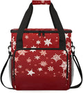 Xmas Snowflakes Coffee Maker Carrying Bag Oil Painting Snowflakes Travel Storage Bag Compatible with K-Mini or K-Mini Plus Single Serve Coffee Brewer Carrying Case with Pockets &amp Shoulder Strap