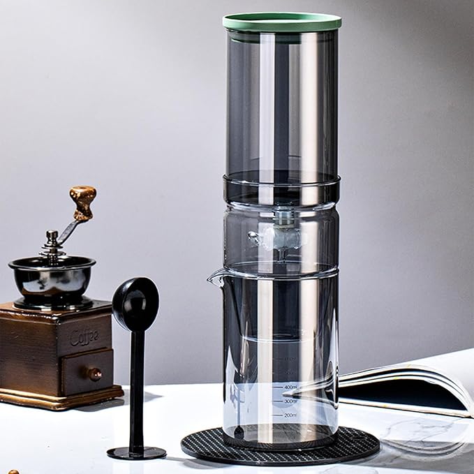 Cold Brew Coffee Drip TowerIce Drip Coffee Maker with Adjustable Water Flow 600ml/ Borosilicate Glass Machine With Slow Drip Technology for Home Office(Color:A)