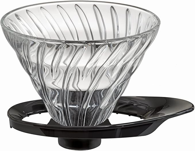 HARIO VDGR-02-B V60 Heat-resistant Glass Transmission Dripper 02 For 1-4 Cups Black Made in Japan