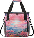 Rainbow Flowers Coffee Maker Carrying Bag Portable Travel Storage Tote Bag Compatible with K-Mini or K-Mini Plus Single Serve Coffee Brewer Carrying Case with Multiple Pockets &amp Shoulder Strap