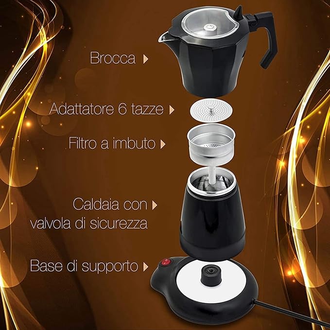 Pot 550W Aluminum Alloy Coffee Maker with Fine Holes Filter Ergonomic Handle for Cappuccino Latte Silky Smooth Coffee Experiencefor Kitchen Office Camping