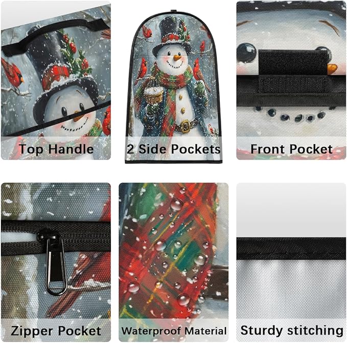 cfpolar Kitchen Aid Mixer Cover Compatible with 6-8 Quarts Snowman Cardinal Xmas Stand Mixer Cover Kitchen Aid Mixers Accessories Appliance Organizer Bag Dust Covers with Zipper Pocket