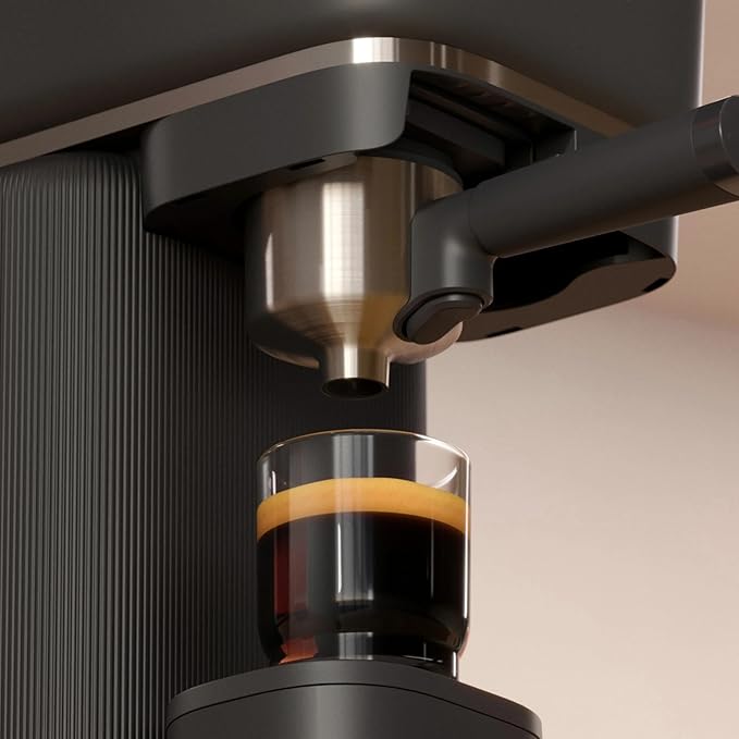 Philips Baristina Espresso Machine Grind Tamp &amp Brew Coffee Beans in One Swipe Compact 16 Bar Pump Pressure Automatic Grinder Black with Natural Green Portafilter (BAR321/64)