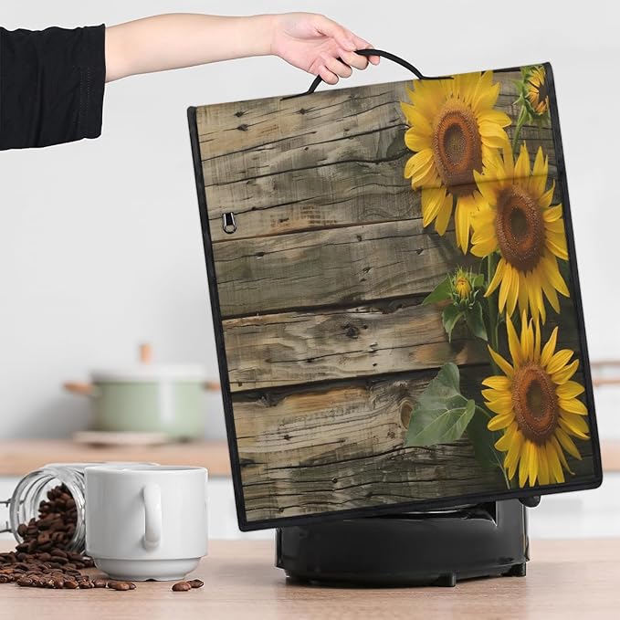 cfpolar Kitchen Aid Mixer Cover Compatible with 6-8 Quarts Board Yellow Sunflower Stand Mixer Cover Kitchen Aid Mixers Accessories Appliance Organizer Bag Dust Covers with Zipper Pocket