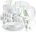 Porcelain Kitchen Dinnerware Set Ceramic Tableware 20/40-Piece Kitchen Porcelain Dinner Set Tableware Plate Set Including Egg CupMugDesser（40 One Size