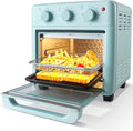 Novaspark Air Fryer Toaster Oven Combo Retro Convection Oven Countertop16QT Small Toaster Oven 4-slices or 9 PizzaBakeToastBroil Air Fry Rapid Heating Mini Conventional Oven Non-Stick Blue
