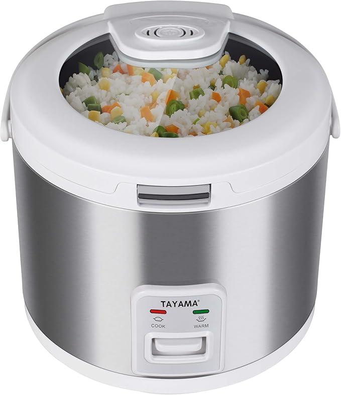 TAYAMA 10-Cup Automatic Rice Cooker &amp Warmer with Glass Lid
