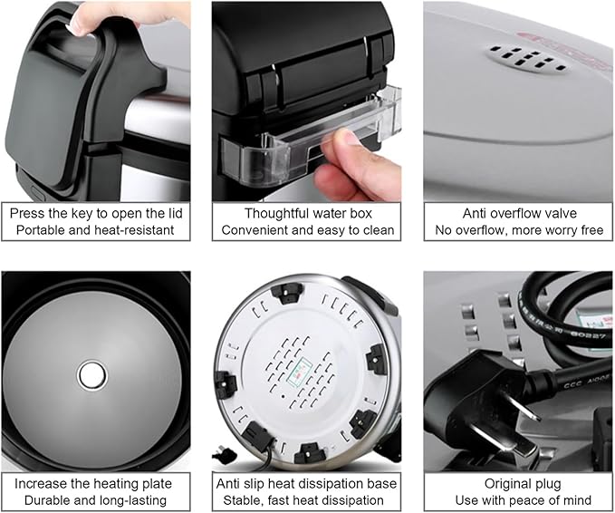 Commercial Rice CookerHousehold Large Stainless Steel Rice Cookerwith Ceramic Glaze Non Stick Inner PotMeasuring Cup &amp Scoop Rice Cooker8L-1300W8L-1300W