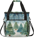 Oil Painting Christmas Tree Coffee Maker Carrying Bag Travel Storage Bag Compatible with K-Mini or K-Mini Plus Single Serve Coffee Brewer Carrying Case with Multiple Pockets &amp Shoulder Strap