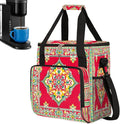 Red Window Mandala Coffee Maker Carring Bag Travel Carrying Storage Tote Bag Compatible with Keurig K-Mini or K-Mini Plus Portable Single Serve Coffee Brewer Case with Pockets for K-cup Pods