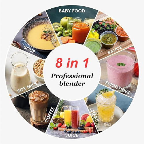10L(70oz) Commercial Blender with 6-Blade Blade for No Dead Ends Mixing Heavy Duty Blender with Strong and Quiet Professional-Grade Power Countertop Blender220V