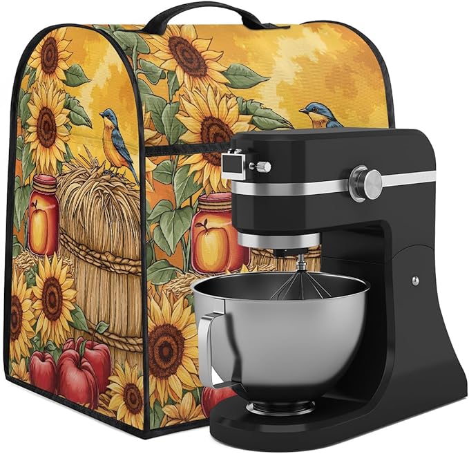 cfpolar Kitchen Aid Mixer Cover Compatible with 6-8 Quarts Sunflower Apples Bird Fall Stand Mixer Cover Kitchen Aid Mixers Accessories Appliance Organizer Bag Dust Covers with Zipper Pocket