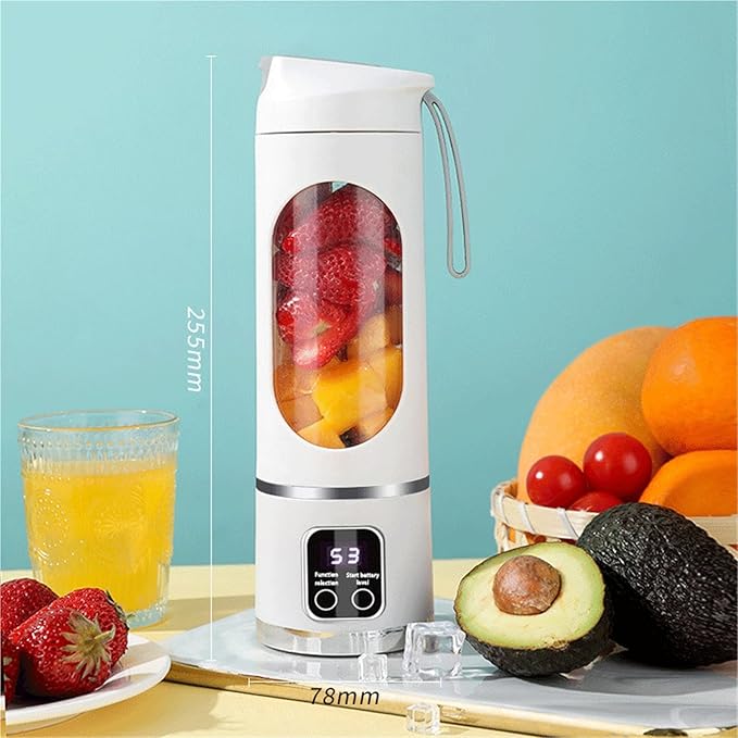 Portable Blender for Shakes &amp Smoothies Digital Display Juicer with 12 Stainless Steel Blades USB Rechargeable Mini Blender 3-Speed Ice Crusher Smoothie Maker for Home &amp Travel (15.2oz) (Pu