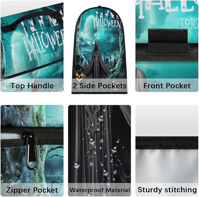 cfpolar Kitchen Aid Mixer Cover Compatible with 6-8 Quarts Halloween Grim Reaper Turquoise Stand Mixer Cover Kitchen Aid Mixers Accessories Appliance Organizer Bag Dust Covers with Zipper Pocket